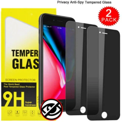 For iPhone 8 7 6s 6 Plus Privacy Anti-Spy Tempered Glass Film Screen Protecto x2 - Image 1 of 4