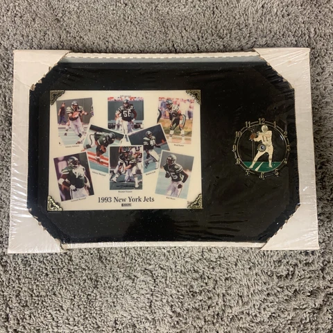 1993 New York Jets Plaque And Clock (hands Missing) Boomer Eaison  12” X 19” Cover