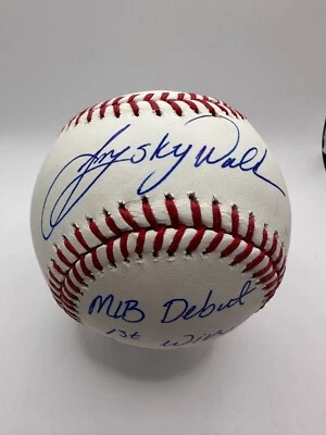 TAIJUAN WALKER Firmado Inscrito MLB Debut Grandes Ligas Béisbol PSA ADN Certificado de Autenticidad Foto 1 de 4