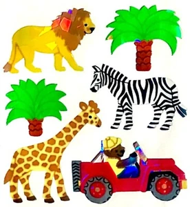Prismatic SAFARI WILD ANIMALS Sandylion Stickers - 1 square - Picture 1 of 1
