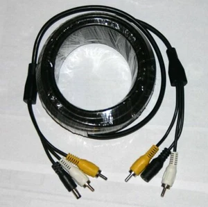 Cable de 10 metros con video, audio y alimentación de 12 V... conectores RCA/Phono - Imagen 1 de 1