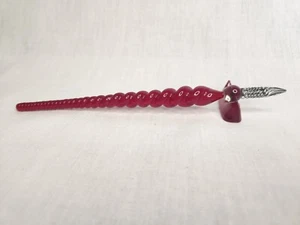 Authentic Models (AM) Hand Blown Dk Red Glass Stylus Calligraphy Pen - Picture 1 of 5