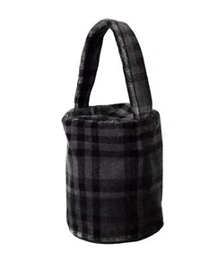 Velvet Check Doorstop Cover Cylinder Outer with Handle Silver Grey Door Stopper - Picture 1 of 1