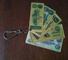 Vtg The Confederate States Of America Plastic Money keychain $50 & $100 misprint