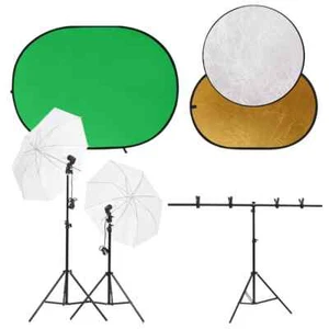 Kit Studio Fotografico Con Luci Fondale E Riflettore - Foto 1 di 6