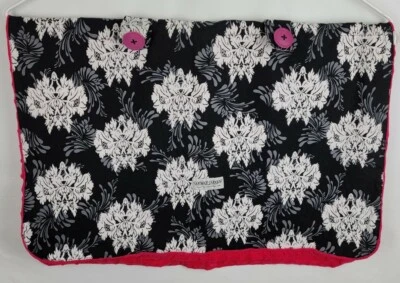 Cubierta de algodón magenta con estampado floral gris blanco negro toldo Carseat Foto 1 de 4