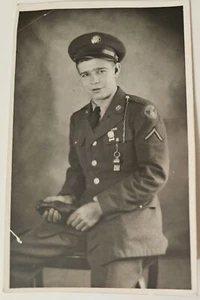 WW2 RPPC, U.S. Army Young Private, Taken In The UK in 1943 See Back. - Picture 1 of 2