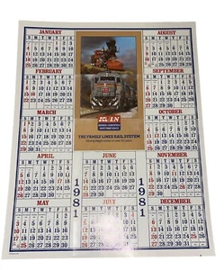 1981 Seaboard System Chessie CSX Railroad Calendar 7” X 9” - Picture 1 of 6