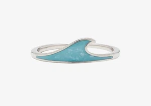 PURA VIDA WAVE STACKING RING, Silver With Blue, Size 7, New With Tags! - Picture 1 of 8