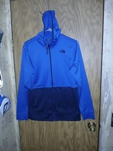 The North Face Track Jacket Boys Size XL (18/20) Full Zip Hooded Blue & Black - Picture 1 of 24