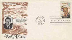 1355 6c WALT DISNEY - 1st Marceline Chamber of Commerce cachet w/insert - Picture 1 of 2