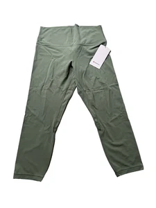 Lululemon Align Pants Womens 12 Green High Rise Crop 23" Nulu Yoga Athletic - Picture 1 of 5