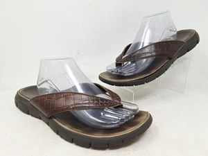 Cole Haan Mens Nk Air Flip Flop Thong Brown Croc Print Sandals Size 11 M - Picture 1 of 9