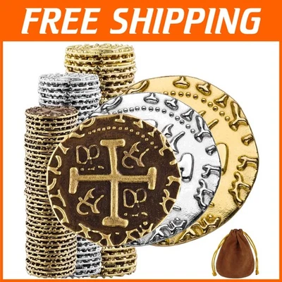 Haunted Pirate Halloween Decor - Shiny Treasure Coins Set - Image 1 of 4