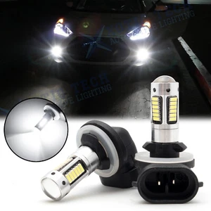 White Projector Lens LED Fog Light Bulb For Hyundai Veloster 2012 13 14 15 16 17 - Foto 1 di 8