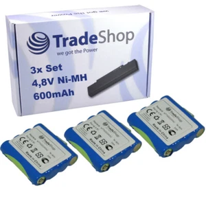 3x Trade-Shop Premium Batterie 600mAh 4,8V Ni-MH pour DeTeWe Outdoor PMR 8000 - Photo 1/3