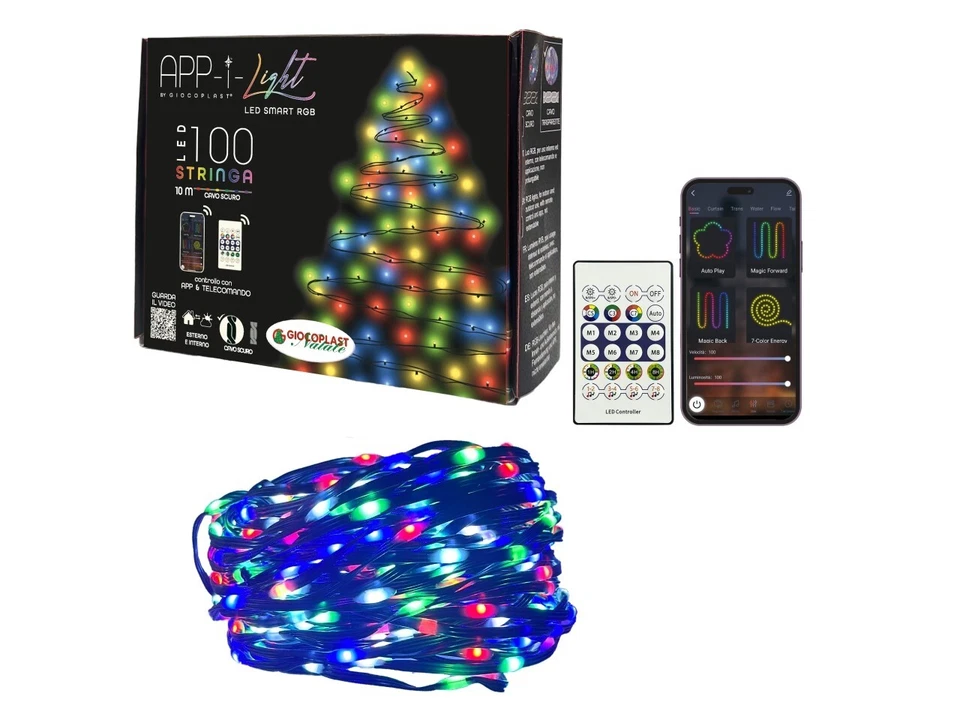 Giocoplast Catena luci 100 led App-I Light Smart RGB con app telecomando 10mt - Immagine 1 di 1