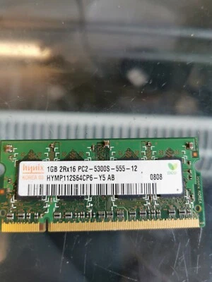 1GB DDR2 PC2-5300S HYMP1512S64CP8-Y5 AB Laptop Memory  HYNIX lot2 - Image 1 of 2