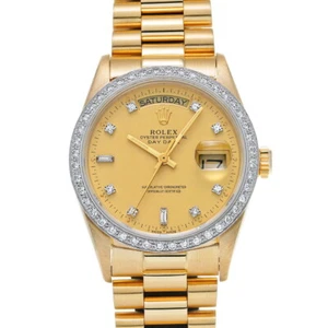 ROLEX 18048A Day-Date Champagne/Diamond Dial 36mm Automatic Men's Watch - Picture 1 of 5