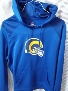 Los Angeles Rams hoodie sweatshirt pullover Majestic brand size Medium - Picture 1 of 3