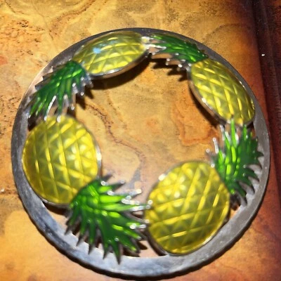 Yankee Candle Ананас Хром Иллюма Крышка Топпер Серебристый Тонированный Цвет Глазурь Фрукты - Изображение 1 из 4