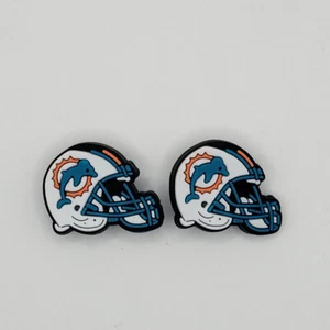 NFL Miami Dolphins Football Helmet For Crocs Shoe Charms Jibbitz - 2piece - Picture 1 of 1