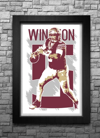 JAMEIS WINSTON art print/poster FSU SEMINOLES FREE S&H! JERSEY Cover