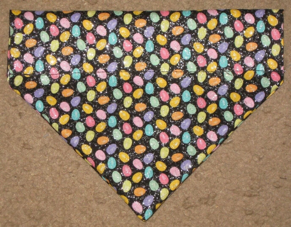 Huevos de Pascua Multicolor sobre Negro Bandana para Perro - 5 tallas XS-XL Foto 1 de 1