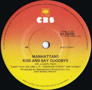 Manhattans ORIG OZ 45 Kiss and say goodbye NM ’76 CBS  Philly Soul Smooth Soul - Picture 1 of 1