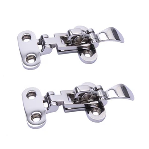 2Pcs Marine Stainless Steel Toggle Latch Anti-Rattle Hatch Fastener Deck Hinge - Foto 1 di 6