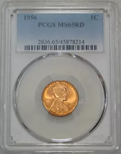 1956 P Lincoln Wheat Cent PCGS MS65RD Bright Red Superb Luster PQ #F50G - Picture 1 of 4