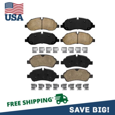 Pastillas de freno delanteras traseras de cerámica 4 piezas para Ford Transit-150 Transit-250 Transit-350 Foto 1 de 4