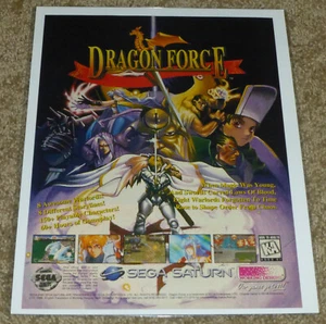 Dragon Force 1996, anuncio/póster impreso vintage, Sega Saturn, arte promocional - Imagen 1 de 1