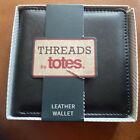 BNIB Threads By Totes Black Leather Wallet 