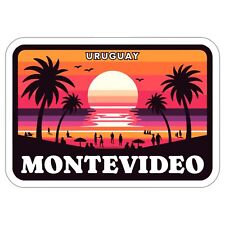 Montevideo Sticker Uruguay Sunset Vintage Decal Vinyl Small Waterproof for Wa...