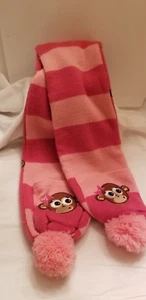 Justice Girls Reversible Monkey Scarf Pink Preowned, reversible - Picture 1 of 6