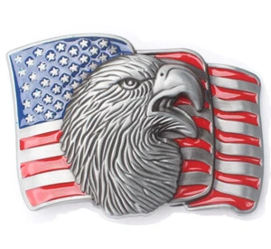 Eagle American Flag Belt Buckle Western Cowboy Native American (EG-14) - Picture 1 of 2
