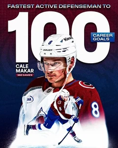 Cale Makar 100 goles profesionales collage Colorado Avalanche 8x10 NHL foto de hockey - Imagen 1 de 1