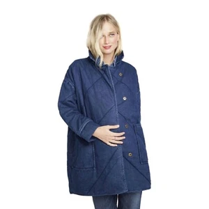 Hatch The Remy Denim Coat Quilted Size 1 Maternity Small Jacket - Picture 1 of 17