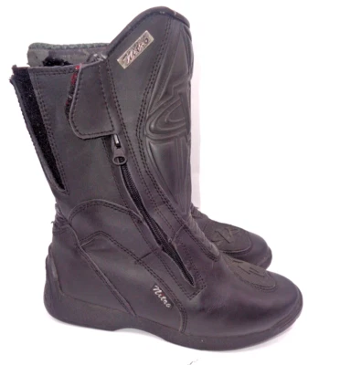 Nitro Motorcycle Black Racing Boots Sz 7 Womens Waterproof - Image 1 of 4