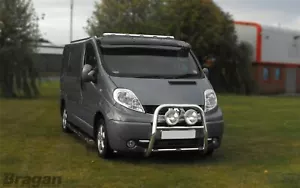 Dachträger + LEDs für Renault Trafic 2002-2014 Edelstahl Spotlampe Lichtleiste - Bild 1 von 8
