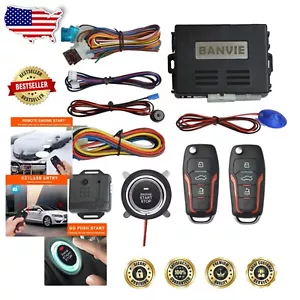 Keyless Entry Security Alarm with Remote Starter & Push to Start Ignition Kit - Picture 1 of 10