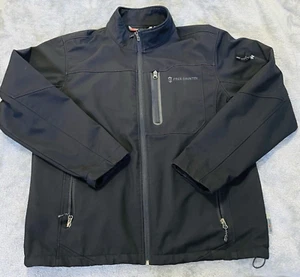 Free Country Jacket Mens L Soft Shell Water Resistant Jet Black Zipper - Picture 1 of 19
