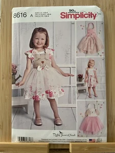 Simplicity 8616 Sewing Pattern Child’s Dress & Apron Tutu Size 1/2-4 Uncut - Picture 1 of 2