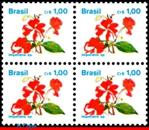 2259 BRAZIL 1990 FLOWERS, PLANTS, FLORA, CR$ 1.00, RHM 676, BLOCK MNH - Picture 1 of 2