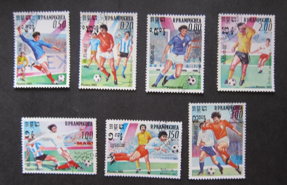 Campuchia, World Cup 1986, 7v, CTO - Image 1 of 1