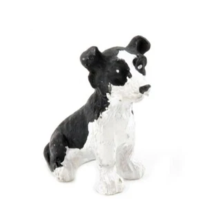 Dolls House Young Border Collie Sitting Pet Sheep Dog Miniature 1:12 Accessory - Picture 1 of 8