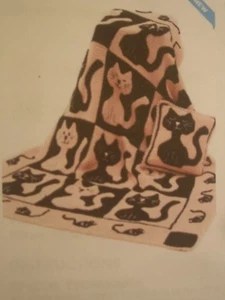 Cat & Mouse BLANKET * CROCHET PATTERN * SIZE 45" X 56" - Picture 1 of 1