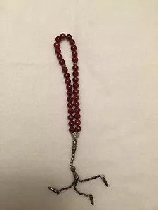 Amber Tesbih, Misbaha Tasbeeh, 925 Sterling Silver - Picture 1 of 3