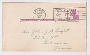 TurtlesTradingPost- Lebanon, PA 1963- Easter Seals Fight Crippling Slogan - Picture 1 of 2